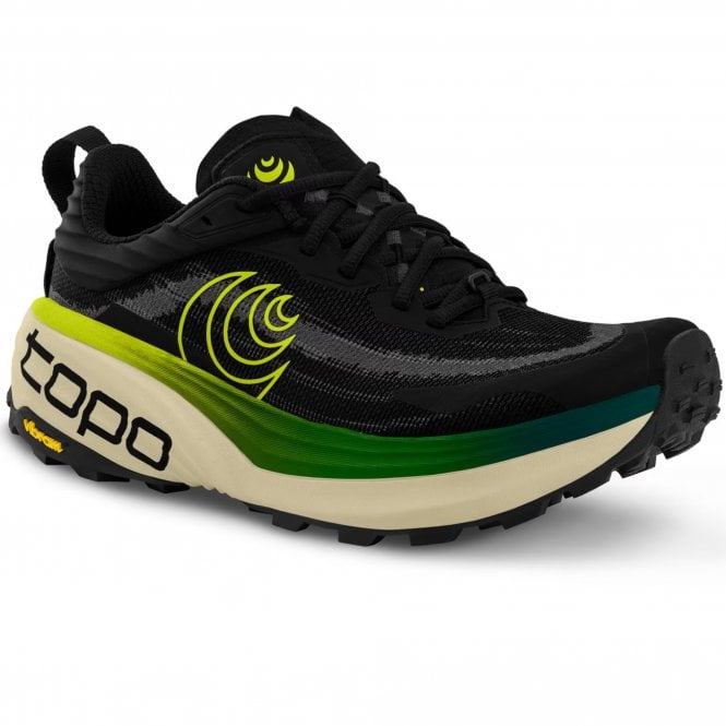 Vista Wide Mens Trail Running Shoes Black/Lime