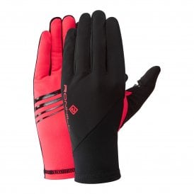 Wind-block Womens Running Gloves Black/Hot Pink