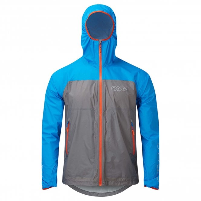 Wisp+ Mens Waterproof Running Jacket Grey/Blue