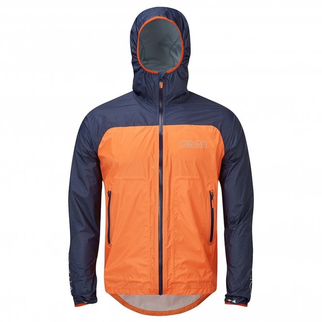 Wisp+ Mens Waterproof Running Jacket Navy/Orange
