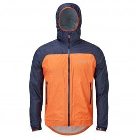 Wisp+ Mens Waterproof Running Jacket Navy/Orange