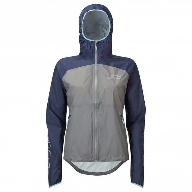 Wisp+ Womens Waterproof Running Jacket Grey/Navy