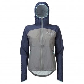 Wisp+ Womens Waterproof Running Jacket Grey/Navy