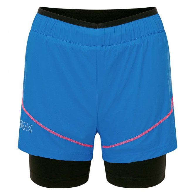Womens Pace Shorts (Twin Layer) Blue/Pink