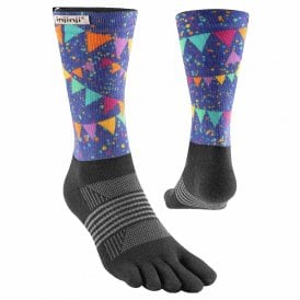 Women's Spectrum Trail Midweight Crew Running Toe Socks Party Time