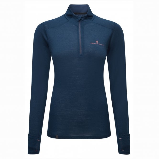 Women's Tech Merino 1/2 Zip Dark Navy/Dusty Tulip