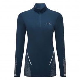 Women's Tech Reflect 1/2 Zip Thermal Running Top Dark Navy/Reflect