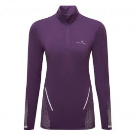 Women's Tech Reflect 1/2 Zip Thermal Running Top Regal Purple/Reflect