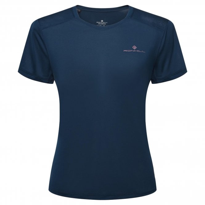 Women's Tech Short Sleeved Running T-Shirt Dark Navy/Dusty Tulip